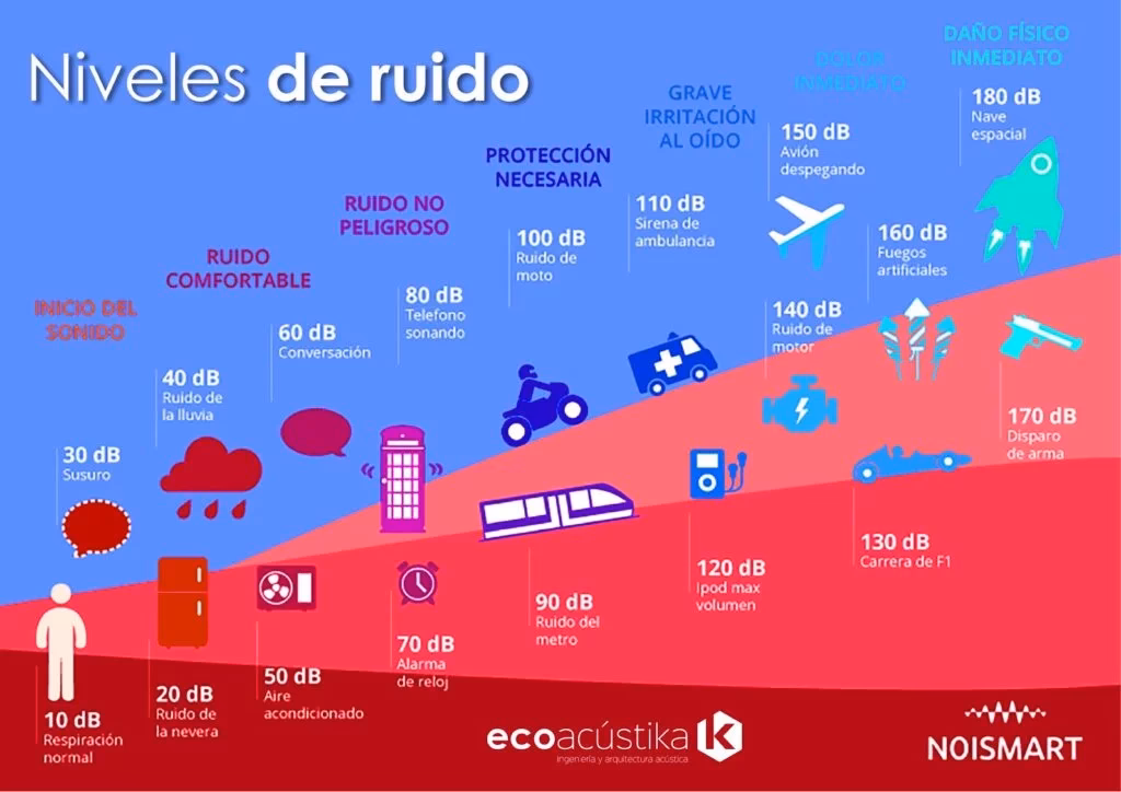 ¿Cuáles son los niveles de ruido permitidos por la ley?
